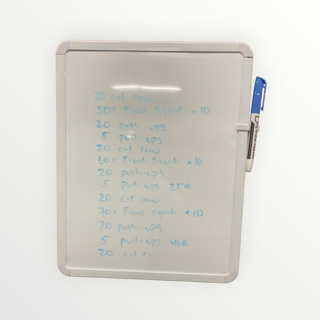 Small Erasable Whiteboard 11" x 14" with Blue Pen Attached
