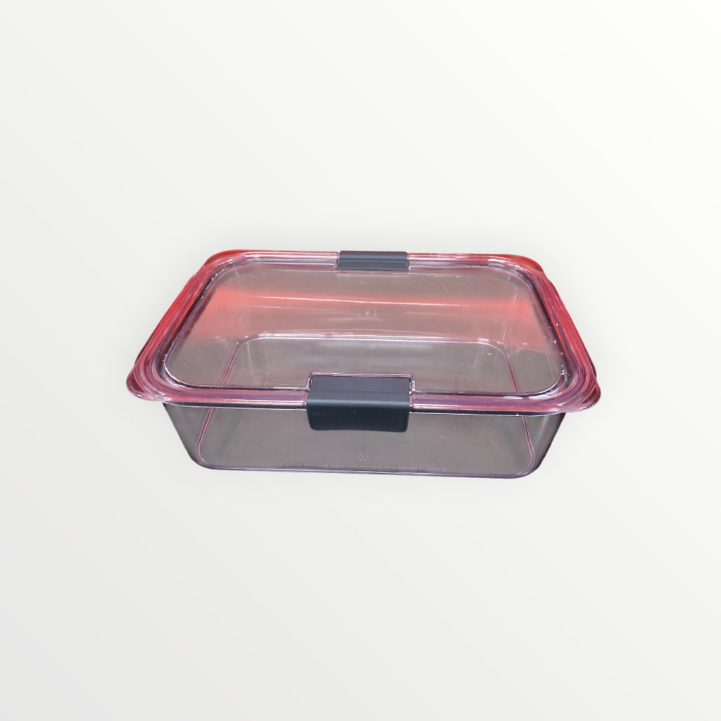 Rubber Made Brilliance Glass Food Storage Container - 3" x 6" x 11", 9.6 Cups, 2.3 L