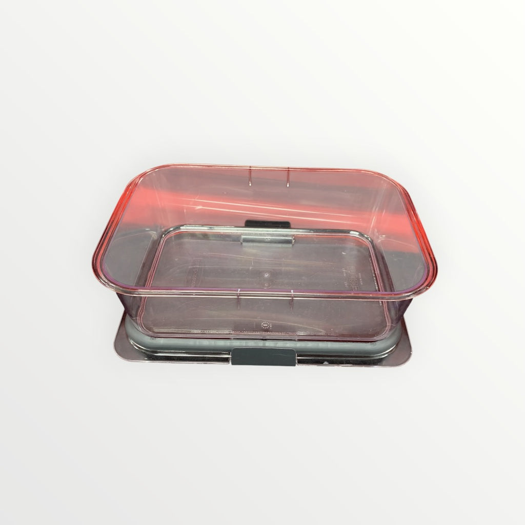 Rubber Made Brilliance Glass Food Storage Container - 3" x 6" x 11", 9.6 Cups, 2.3 L