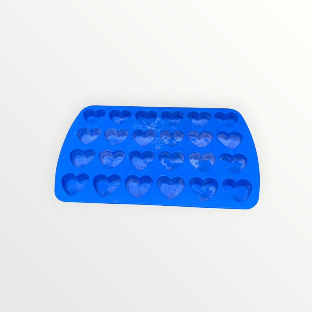 Blue Wilton Easy-Flex Silicone Heart Mold - 24 cells