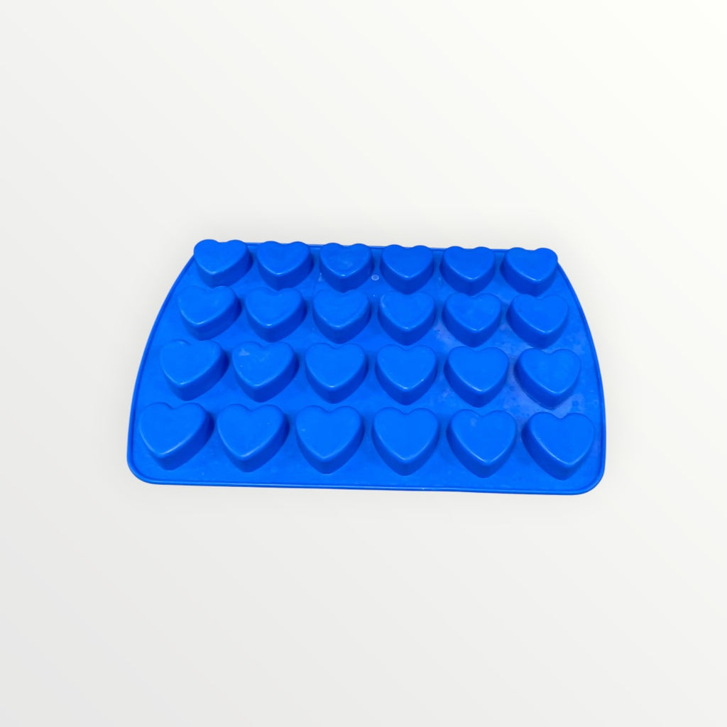Blue Wilton Easy-Flex Silicone Heart Mold - 24 cells