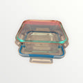 Stackable Airtight Glass Snapware Light Blue Rim - 2" x 6" x 6"