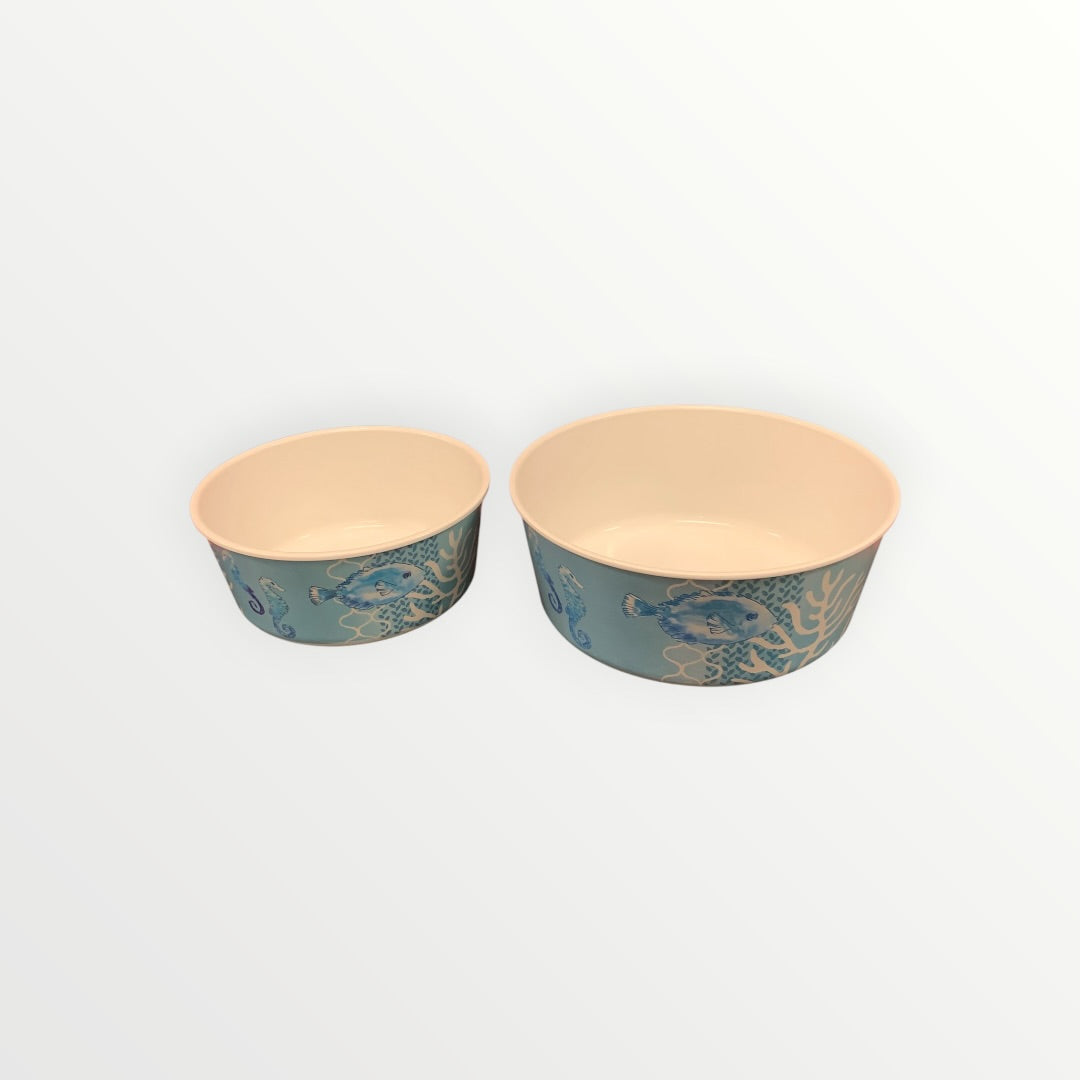 SONOMA Life + Style Coastal Melamine Serving Bowls , Large and Small - 3.25" x 8" x 8", 2.75" x 6.5" x 6.5"