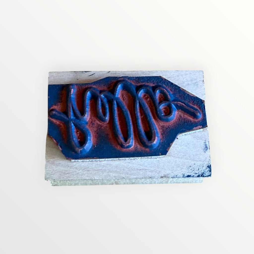 Wood-Mounted Rubber Stamp Cursive "hello" Design 2" x 1.5"