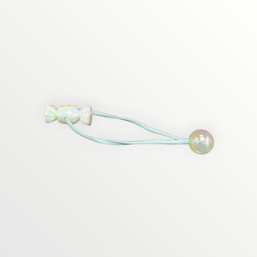Bubble Ball Hair Tie with Candy Accessory - Light Blue