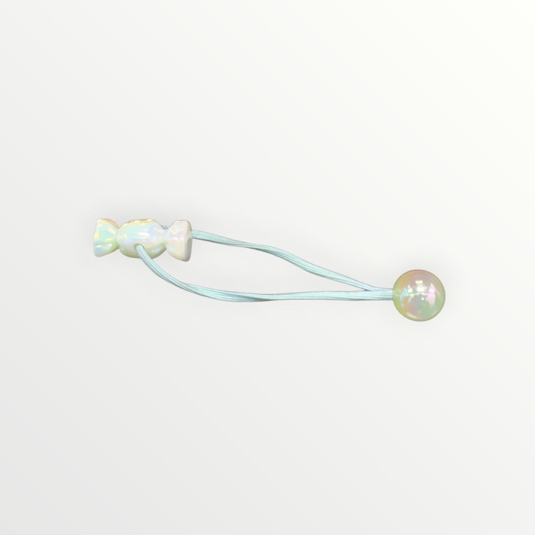 Bubble Ball Hair Tie with Candy Accessory - Light Blue