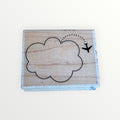 Wood-Mounted Rubber Stamp Cloud & Airplane Design 2.5" x 2"