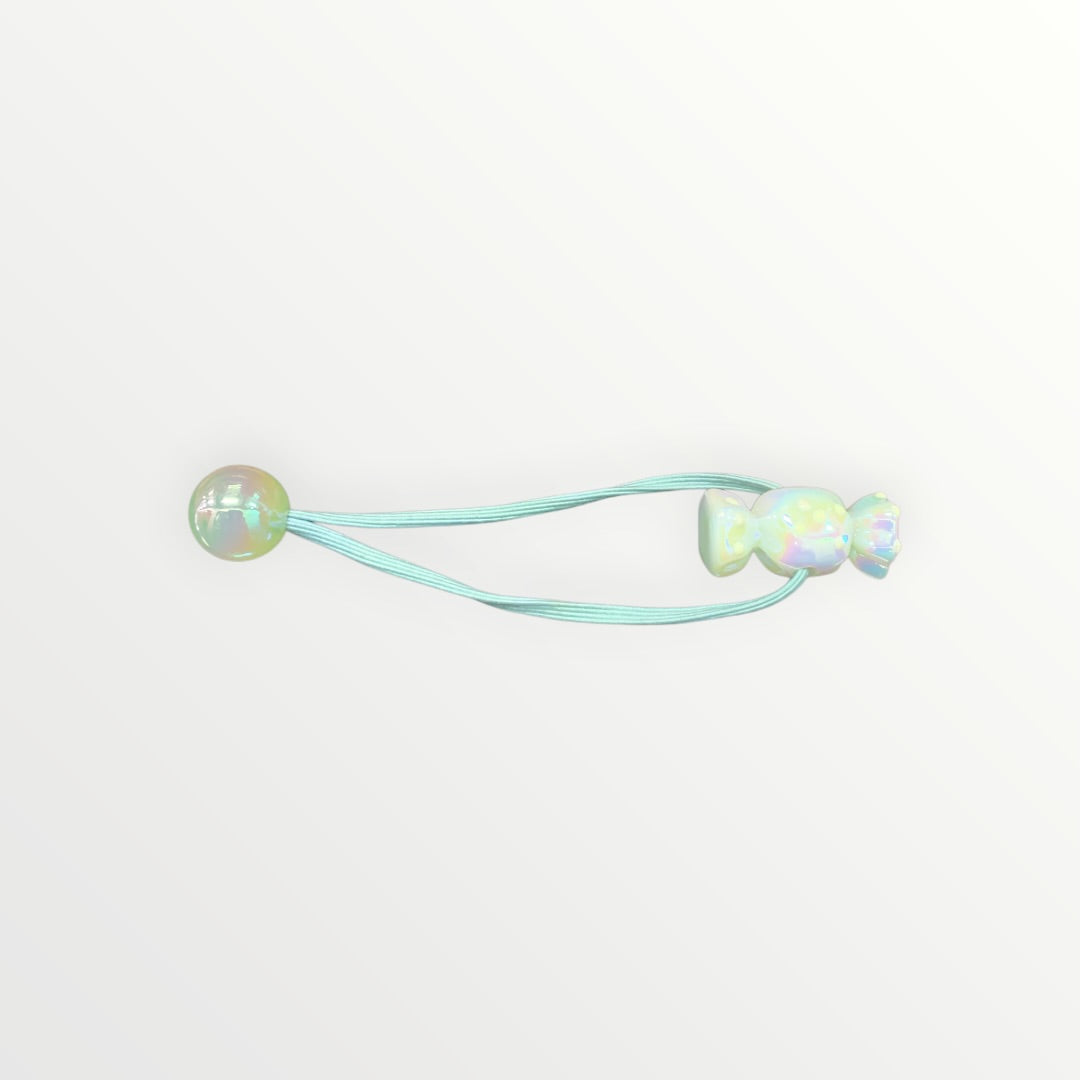 Bubble Ball Hair Tie with Candy Accessory - Light Blue