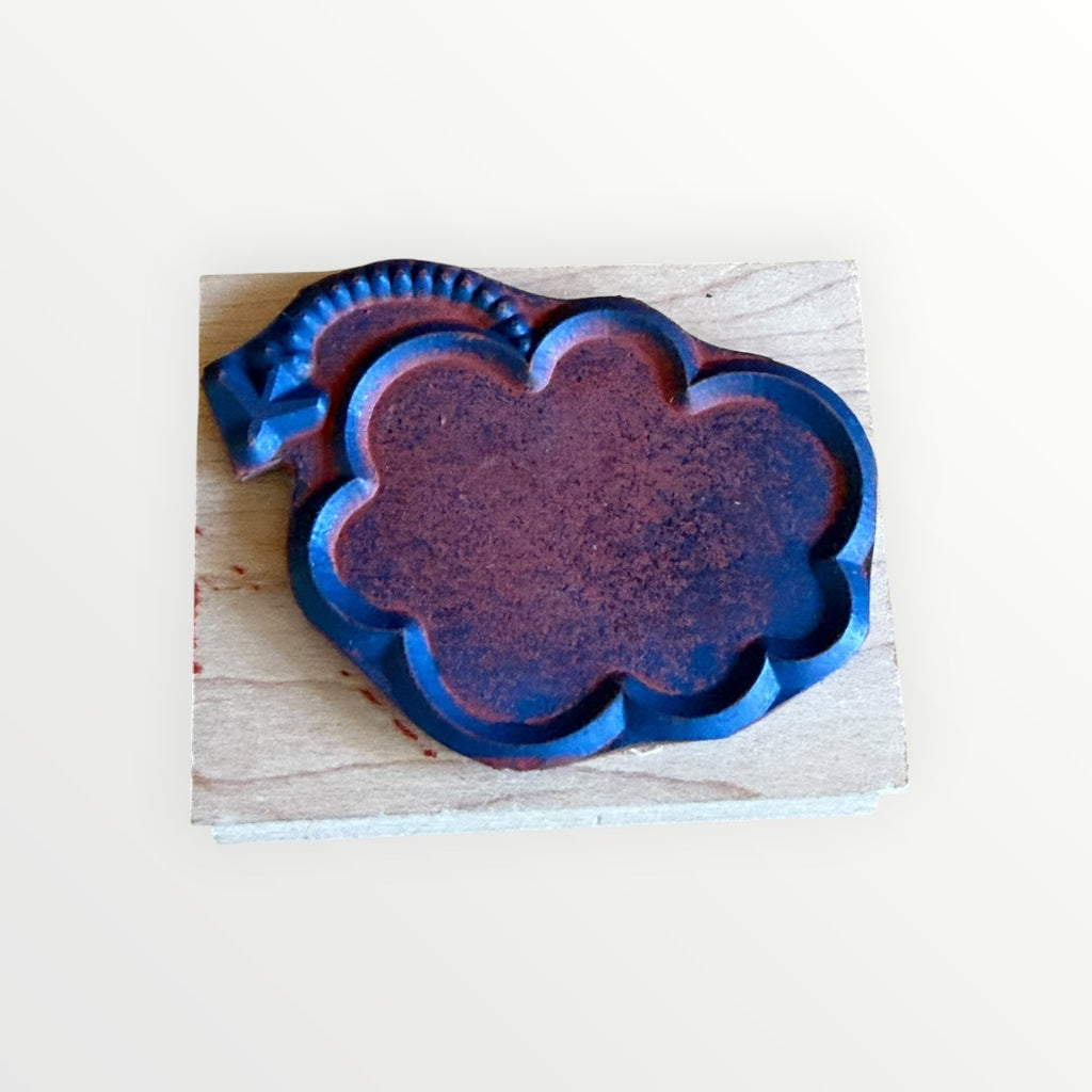 Wood-Mounted Rubber Stamp Cloud & Airplane Design 2.5" x 2"