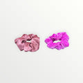 Bright and Chrome Pink Scrunchies for Hair - Set of 2