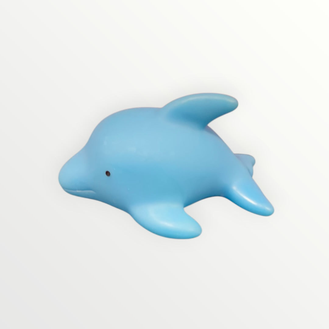 Light Up Blue Rubber Dolphin Fidget Toy