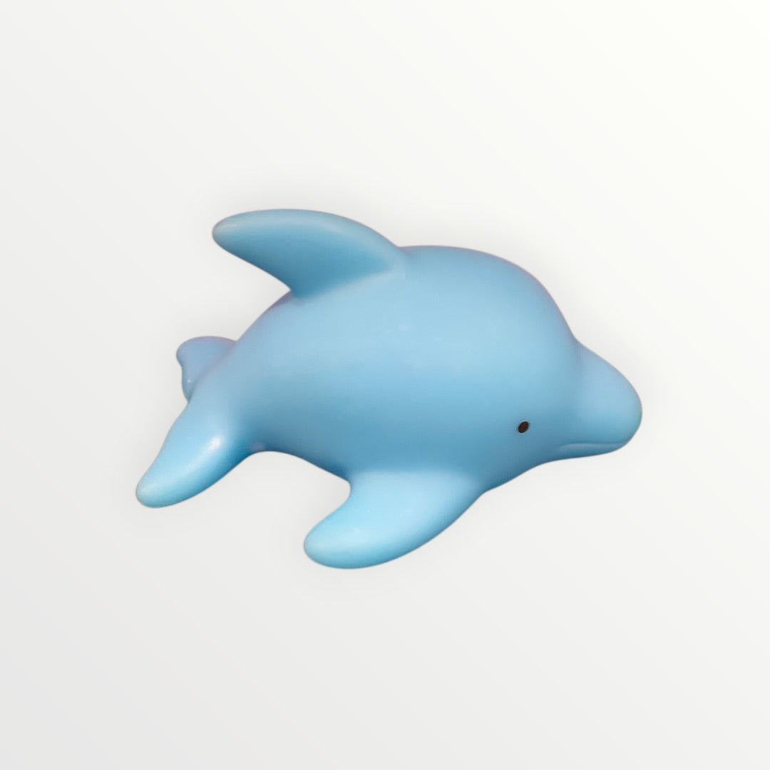 Light Up Blue Rubber Dolphin Fidget Toy