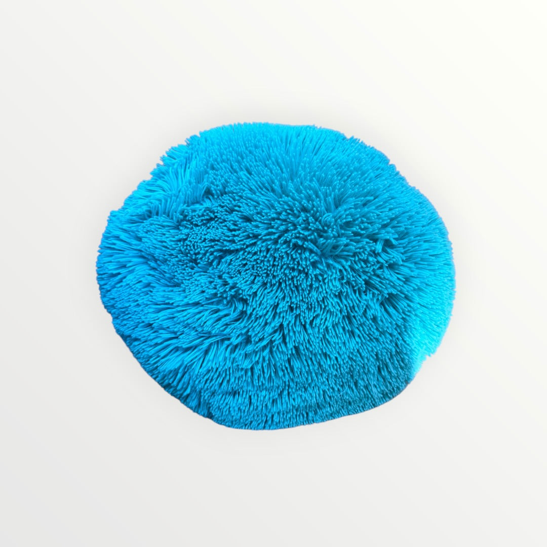 Mainstays Fluffy Pillow Teal Shaggy Faux Fur Decorative Accent Pillow 18"D