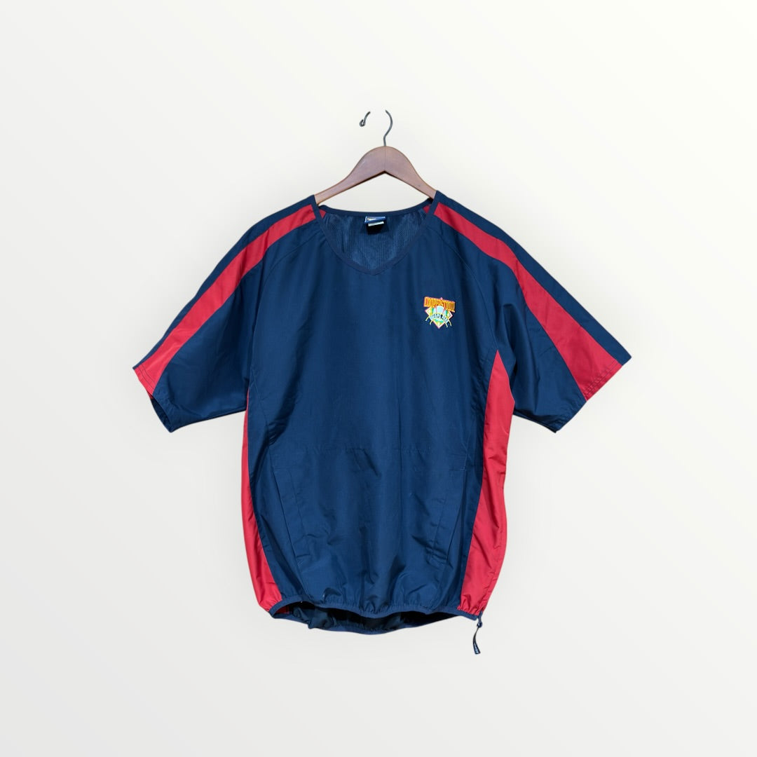 Men's Cooperstown Dreams Park Pullover Blue Short Sleeve Windbreaker Jacket Size M