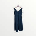 Donna Ricco Linen-Blend Button-Front V-Neck Dress Black Size: 6P *Volunteer Exclusives*