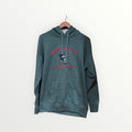 "SAINT MARY'S" Red Embroidered Lettering Fleece Hoodie Sweatshirt Dark Gray Size: L