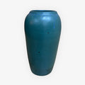 Vintage Turquoise Glazed & Signed Vase 10"H