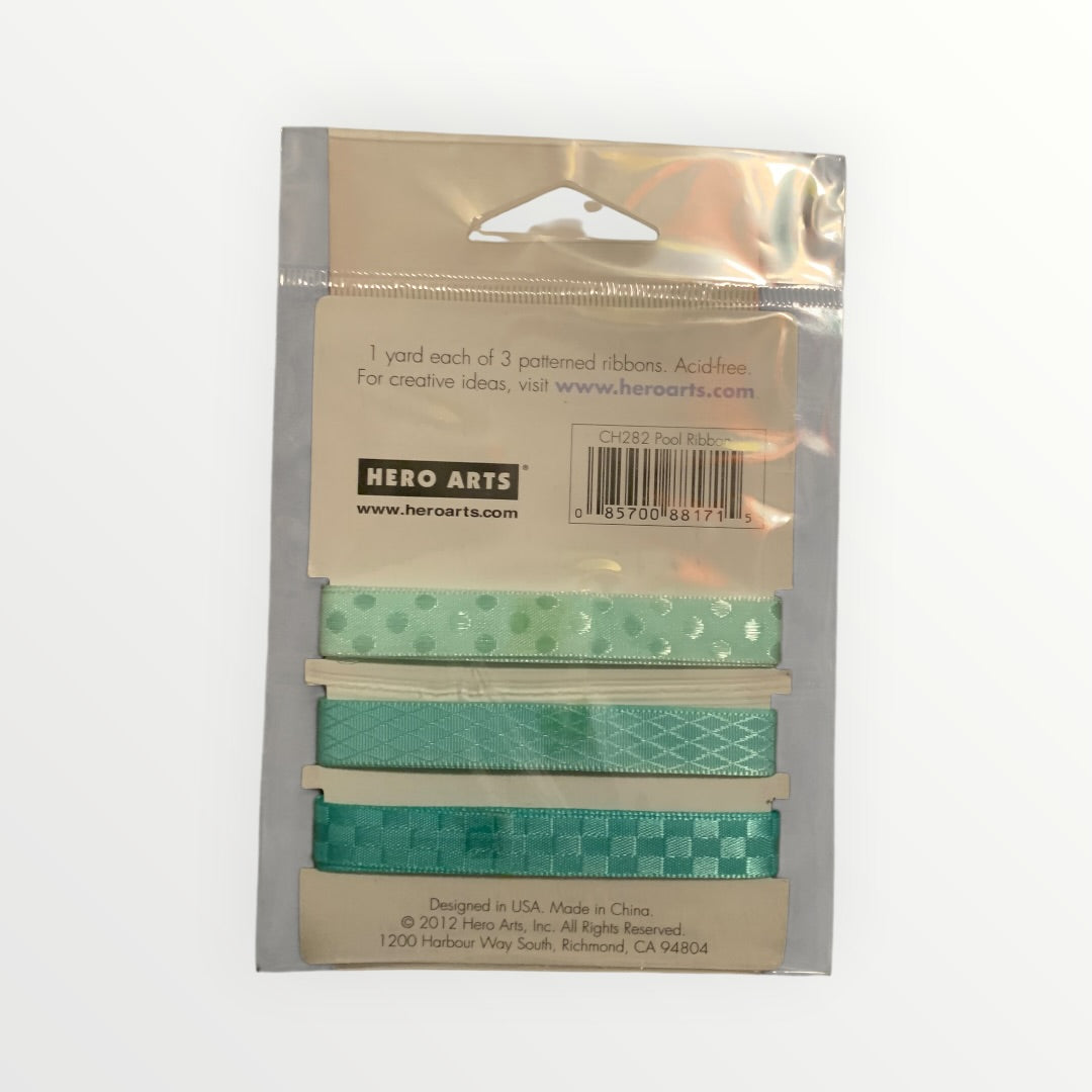 Hero Arts Patterned Ribbons Light Blue/Blue, Polka Dots and Other Patterns- 1 yd each