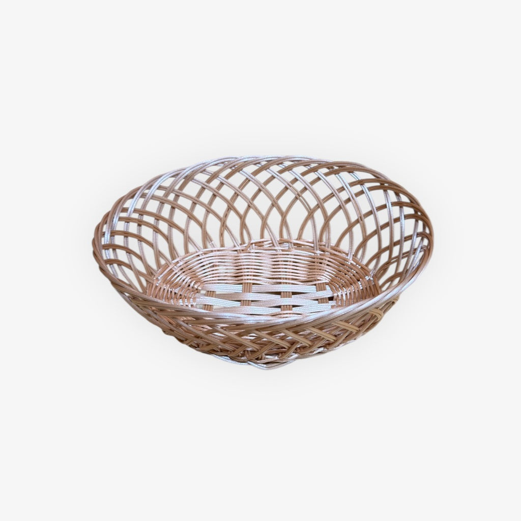 Plastic Oval Woven Food Storage Basket 10.5" x 8" x 4"