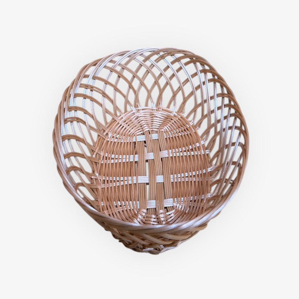 Plastic Oval Woven Food Storage Basket 10.5" x 8" x 4"