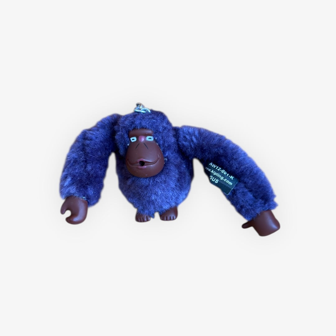 Purple Kipling Plush Monkey "Gus” Keychain 2.75"H
