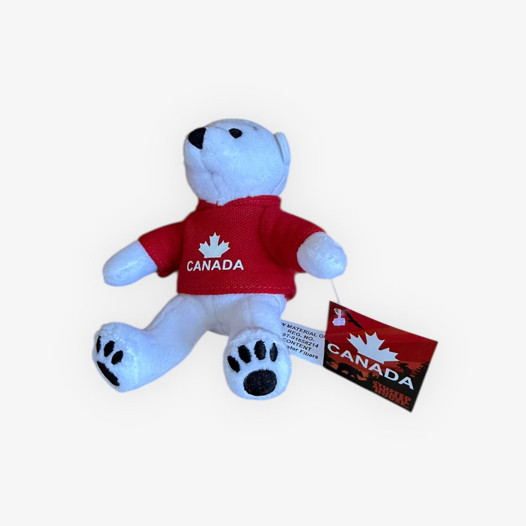 Canada Souvenir Polar Bear Keychain 3"H