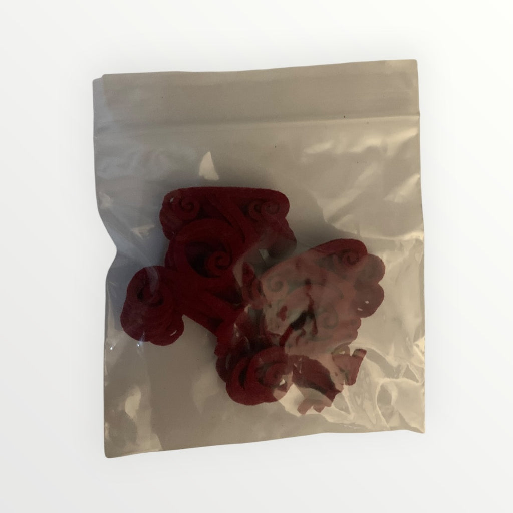 Unbranded "Joy" Felt Decorations - Dark Red