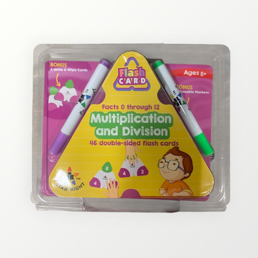 Star Right Multiplication and Division Flashcard Set with Markers