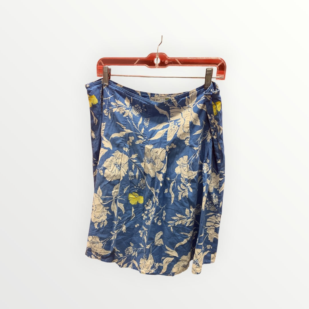 Old Navy Blue Floral Design Low Waist Skirt - size 14