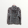 Rip Curl Grey and Red Plaid Cotton Flannel - Size L