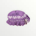 Purple and White Heart Design Beanie - One-Size-Fits-All