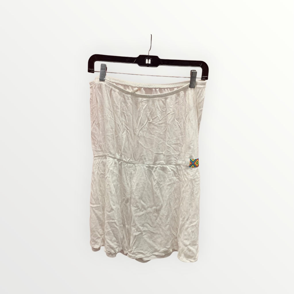 Event White Strapless Romper Size: L