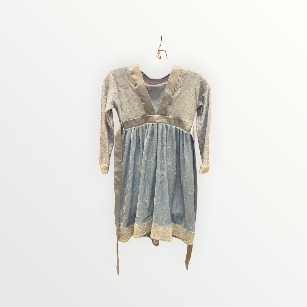 Light Blue Vintage-Style Bohemian Long-Sleeve Dress - Kids Size/XS
