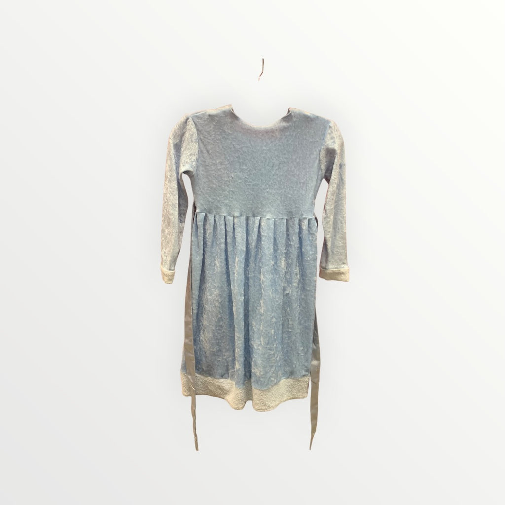 Light Blue Vintage-Style Bohemian Long-Sleeve Dress - Kids Size/XS