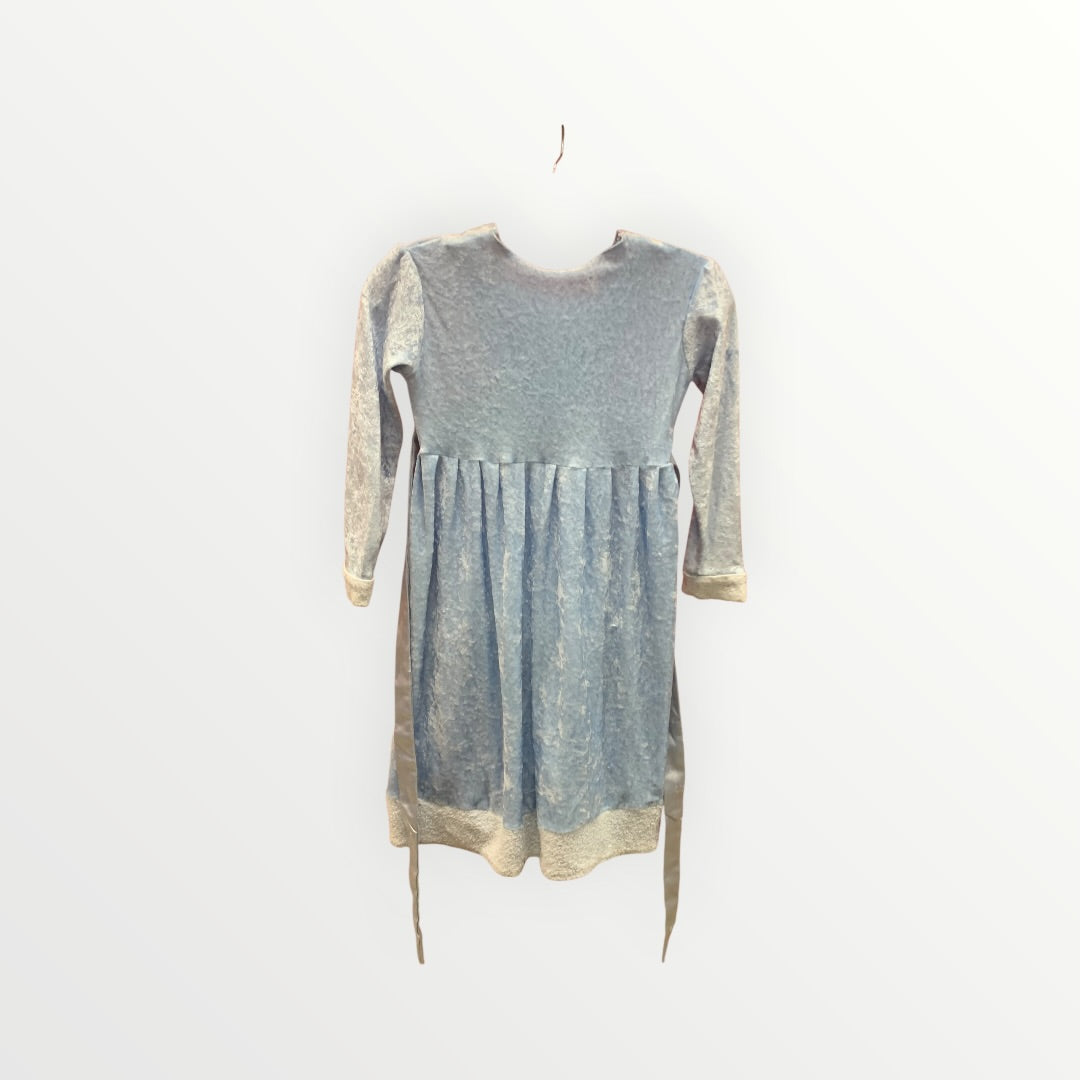 Light Blue Vintage-Style Bohemian Long-Sleeve Dress - Kids Size/XS