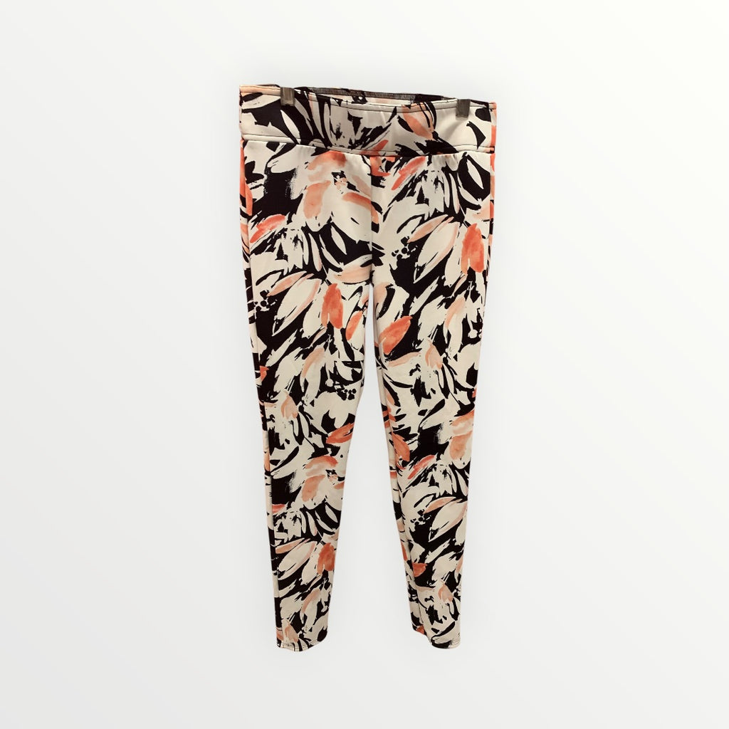 Abercrombie and Fith Peach and Black Floral Pattern Leggings - Size S