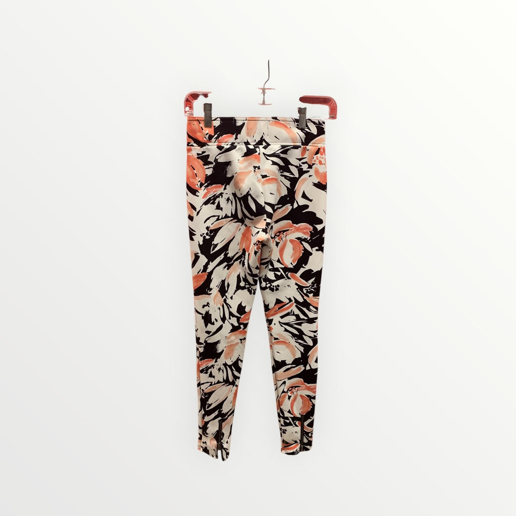 Abercrombie and Fith Peach and Black Floral Pattern Leggings - Size S