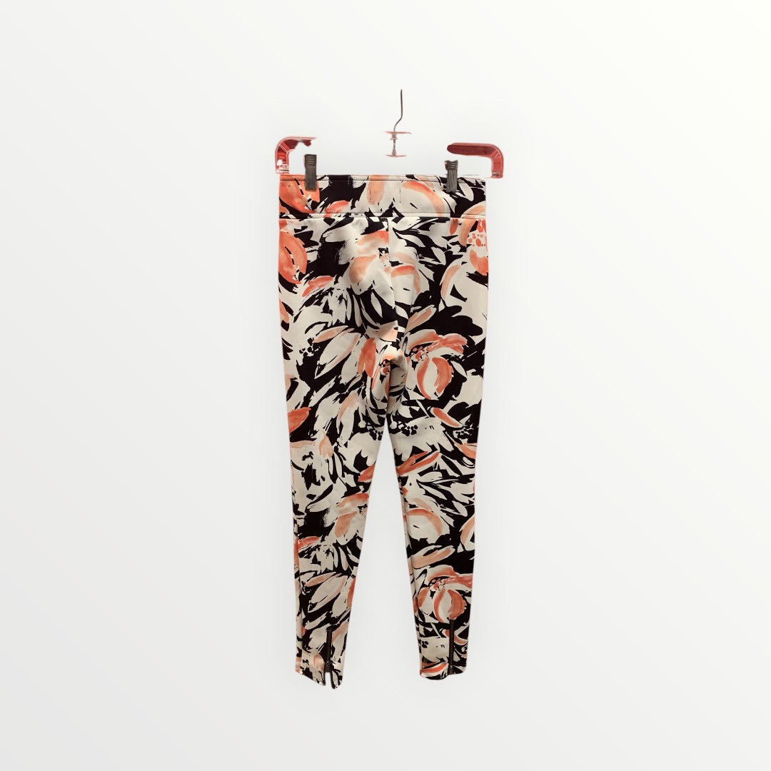 Abercrombie and Fith Peach and Black Floral Pattern Leggings - Size S