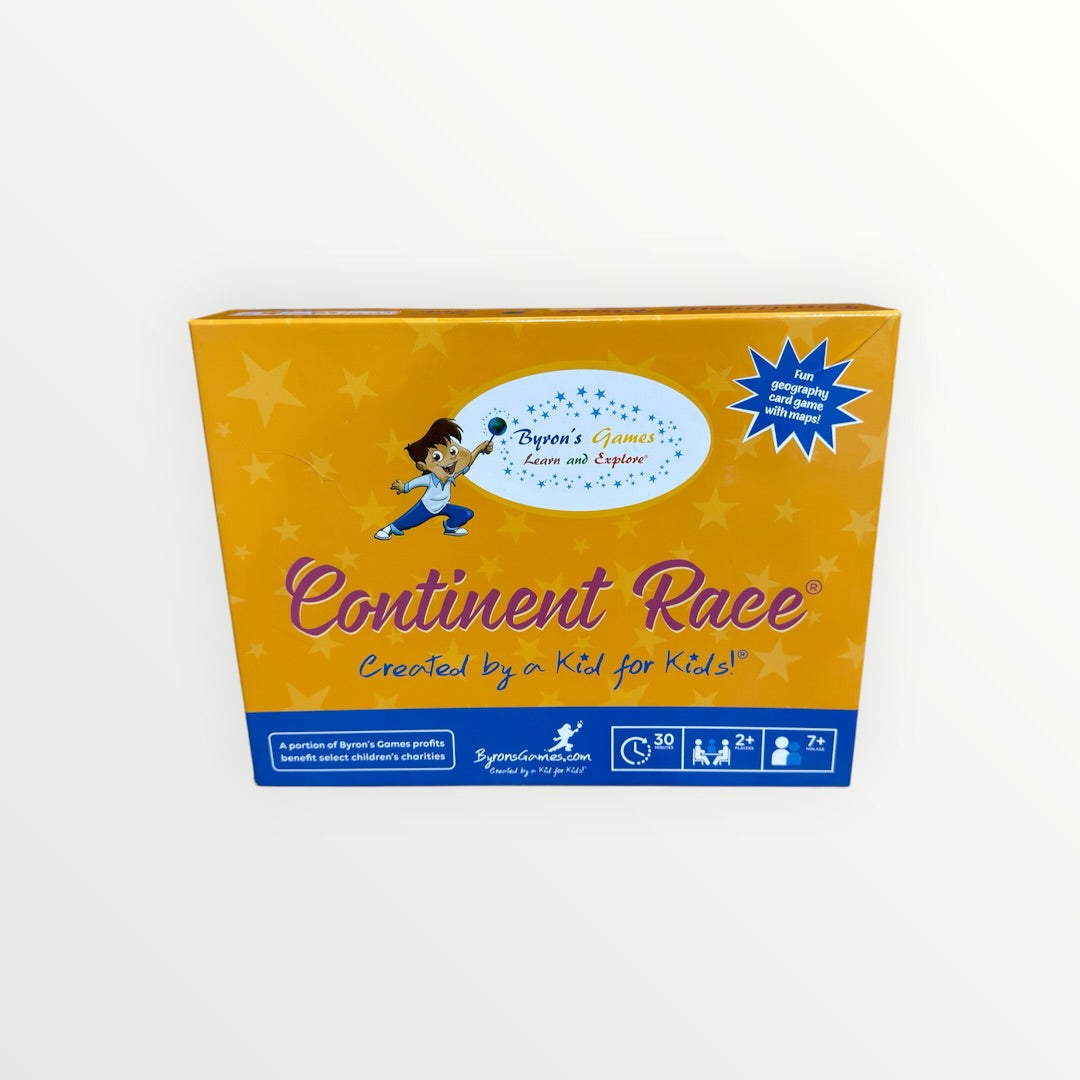 Continent Race Educational Card and Board Game by Byron's Games
