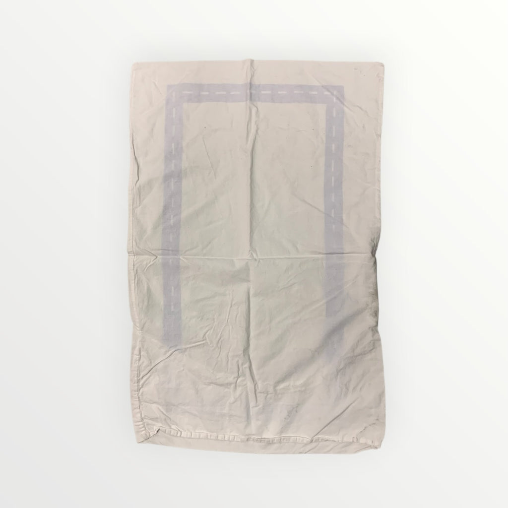 White Blue Bordered Pillowcase - 27.5" x 18.5"