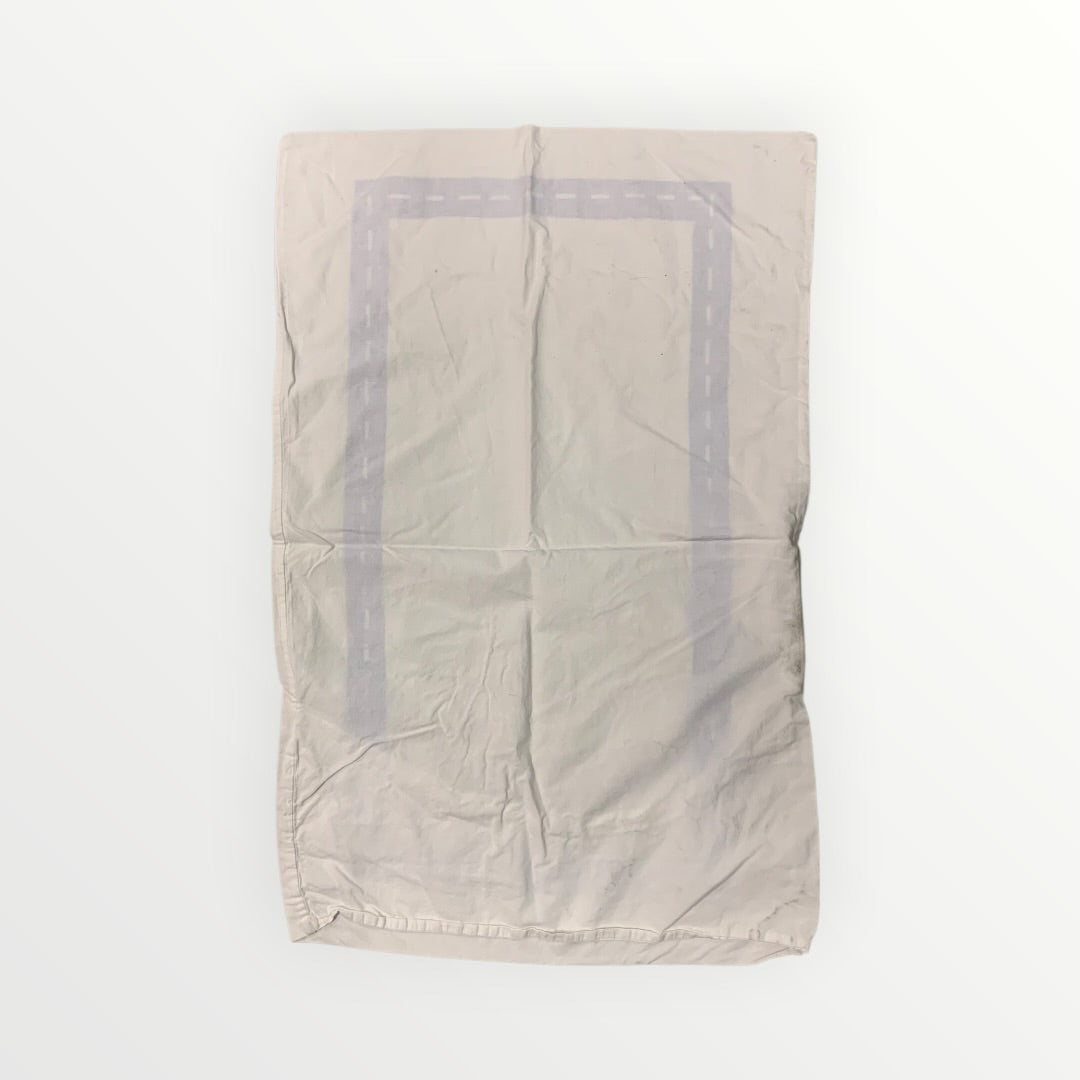White Blue Bordered Pillowcase - 27.5" x 18.5"