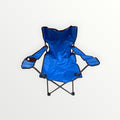 Blue Foldable Camping Chair with a Built-in Mesh Cup Holder