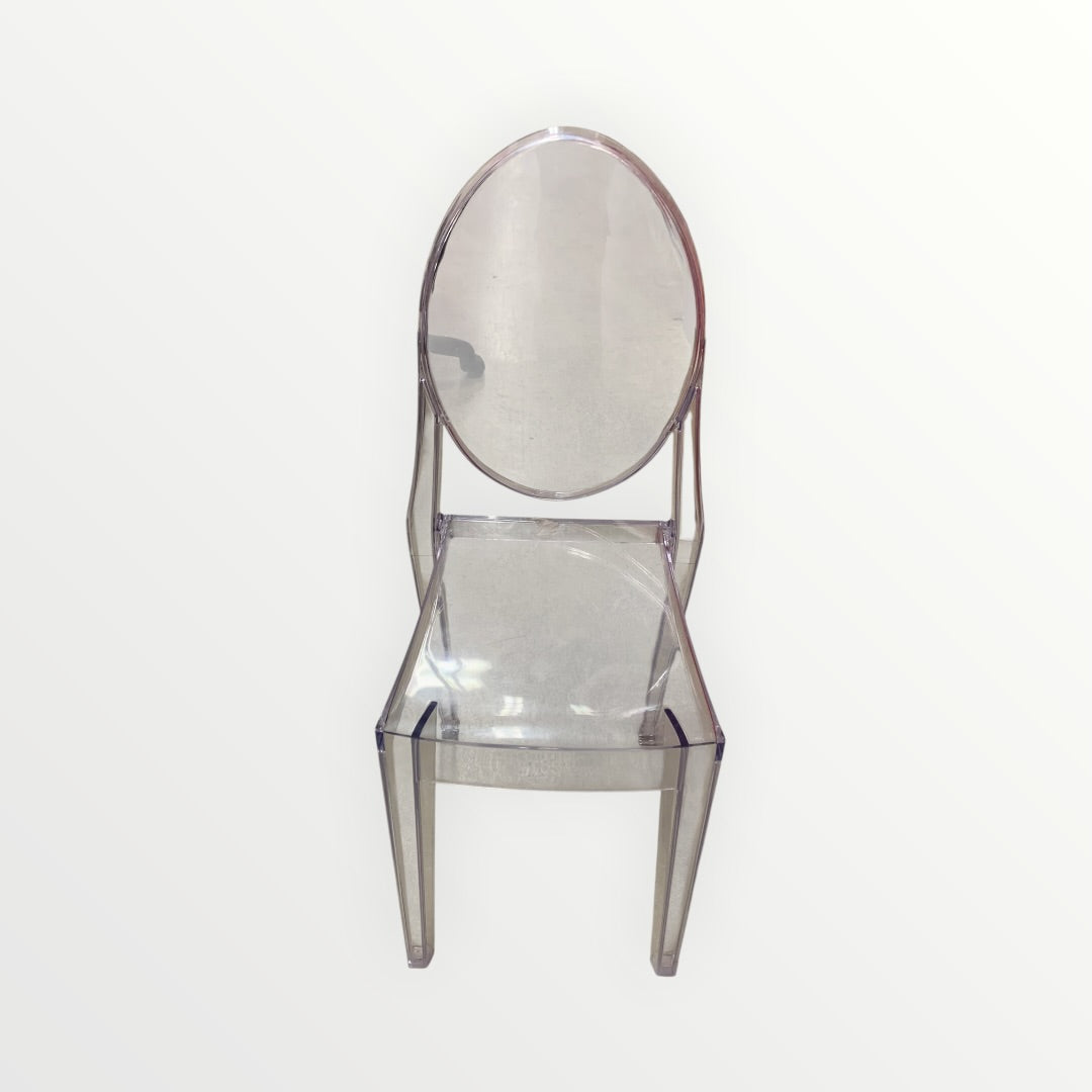 Flash Furniture Cheryl Polycarbonate Ghost Side Chair, Armless, Transparent Crystal 40"