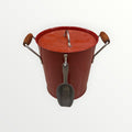 Pottery Barn Partyware Red Metal Ice Bucket with Lid & Scoop 7"D x 8.5H"