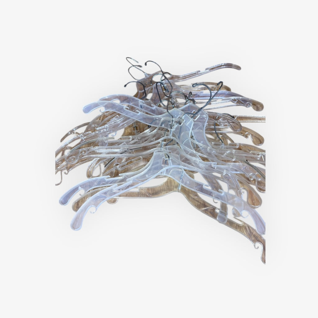 16-pack Assorted Clear Plastic Hangers