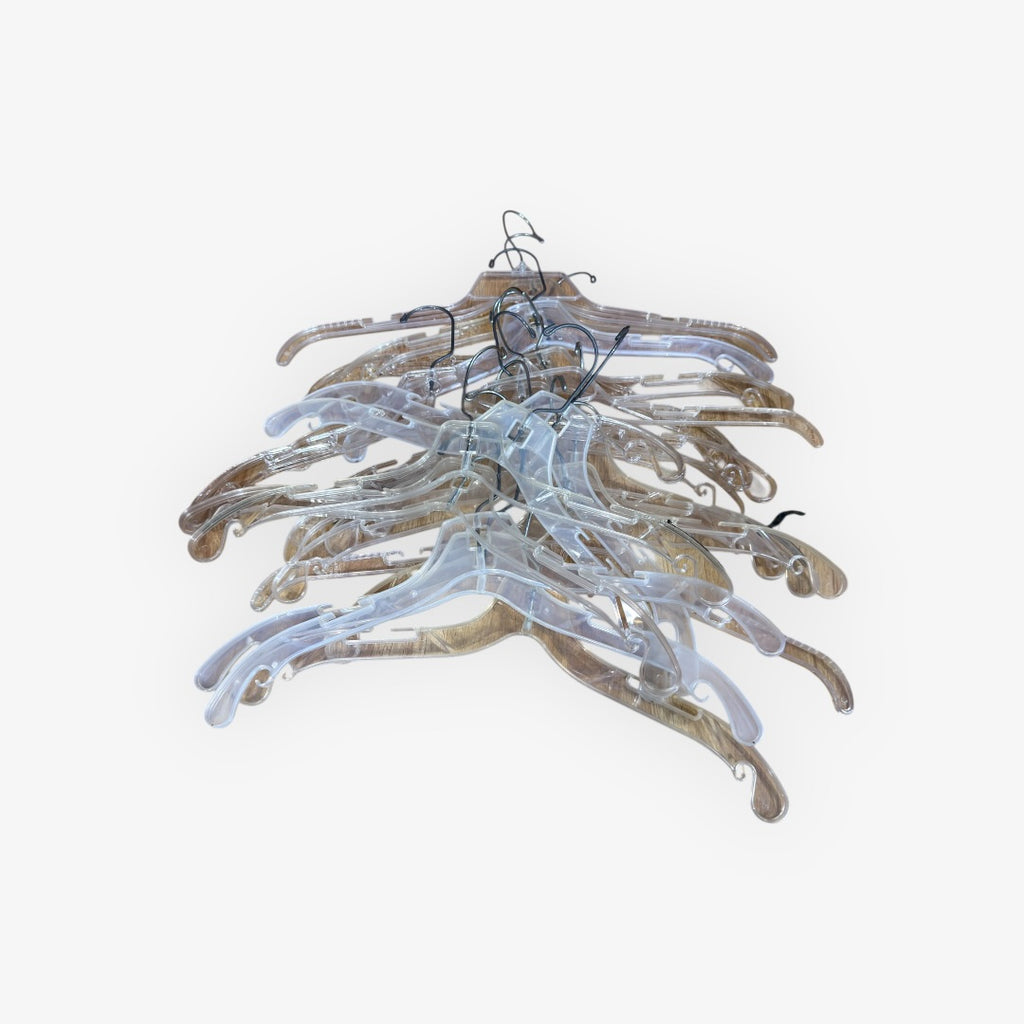 16-pack Assorted Clear Plastic Hangers