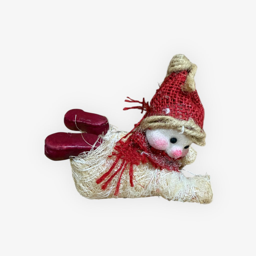 Vintage Christmas Snowman Figurine 5"L