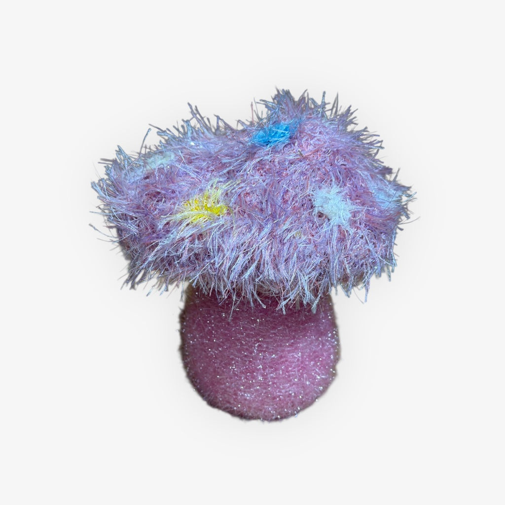 Set of 2 Handmade Easter Mushrooms 6.5" Pink  & 9.5" Blue