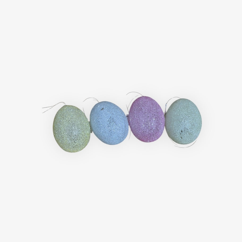 Set of 4 Decorative Speckled Easter Egg Ornaments 2.5"