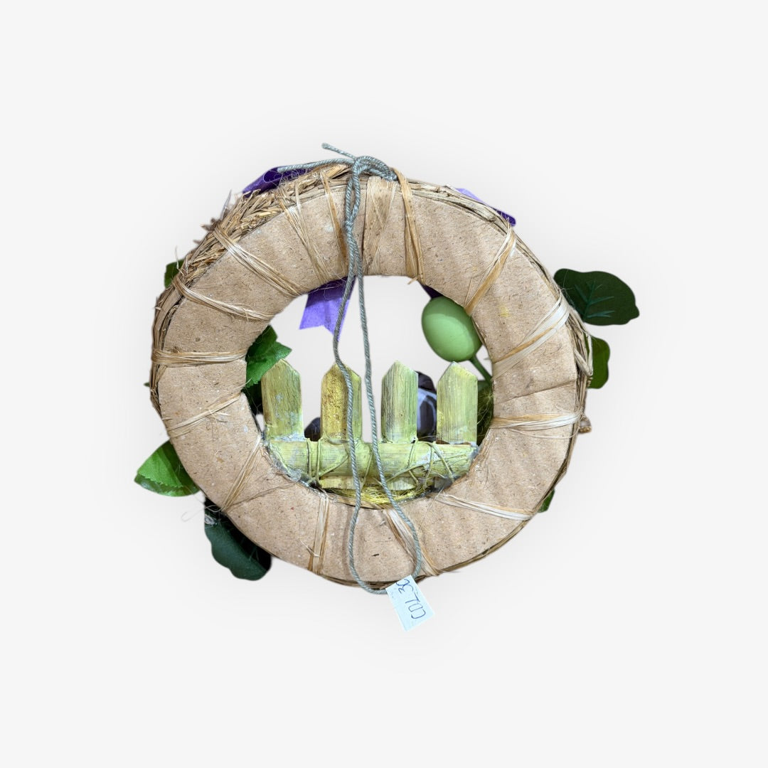 Vintage Hand-crafted Easter Wreath 6.5"D